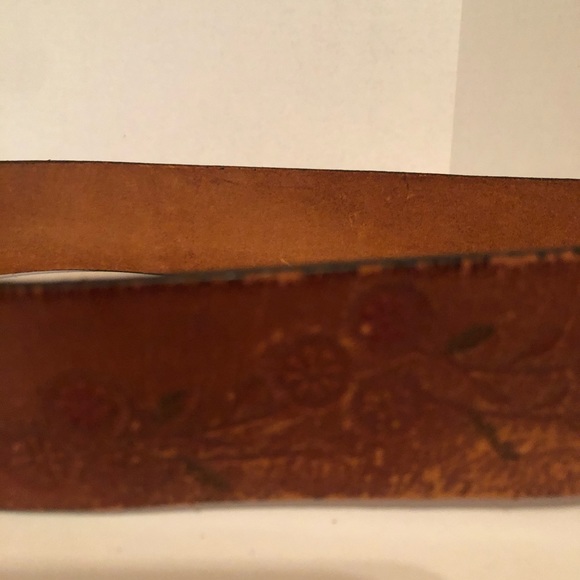 70’s leather floral belt vintage - Picture 3 of 4